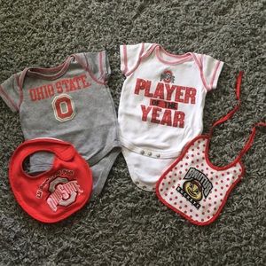 Lot of Ohio State onesies and bibs.